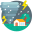 Climate change icon showing freak_storms