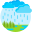 Climate change icon showing rainfall