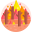 Climate change icon showing wildfire